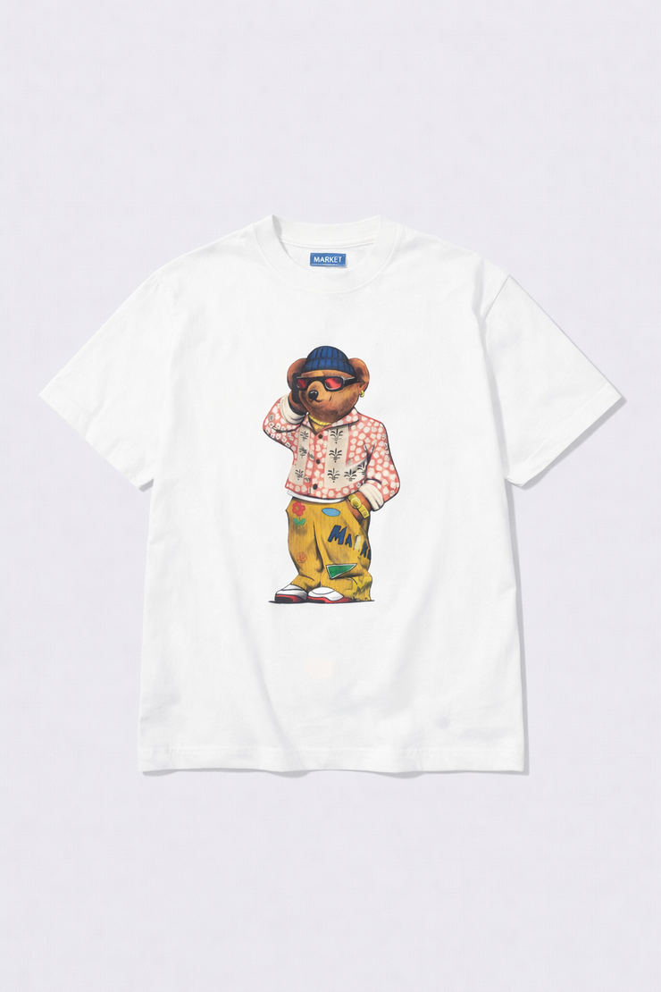 Market Studios Folk Fitted Bear T-Shirt - SS019 - Unbleached Cotton