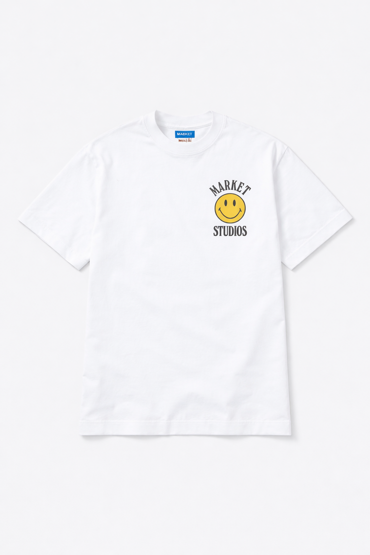 Market Studios Smiley Upside Down Lockup T-Shirt - SS022 - White