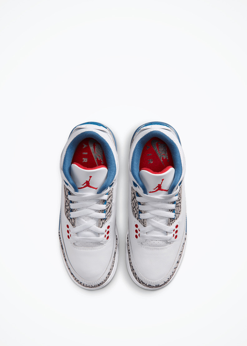 Air Jordan 3 Retro "True Blue" (GS) - DM0967-104 - White/Fire Red-True Blue