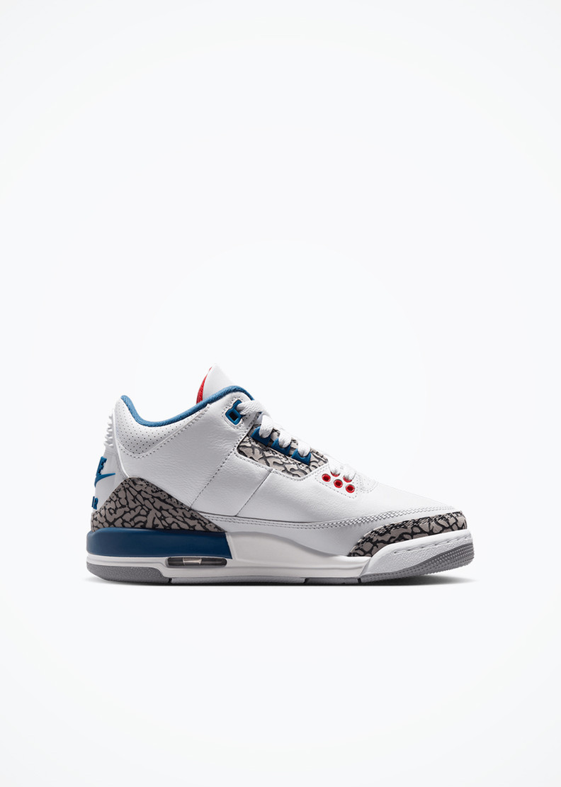 Air Jordan 3 Retro "True Blue" (GS) - DM0967-104 - White/Fire Red-True Blue