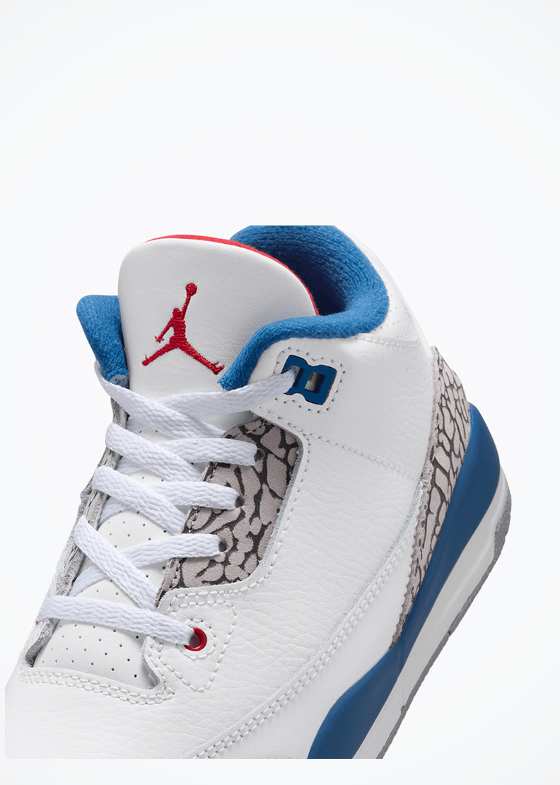 Jordan 3 Retro "True Blue" (PS) - DM0966-104 - White/Fire Red-True Blue
