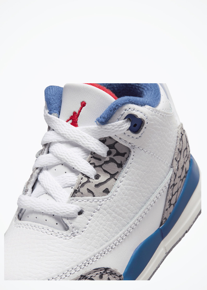 Jordan 3 Retro "True Blue" (TD) - DM0968-104 - White/Fire Red-True Blue
