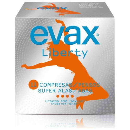 Compresas higiénicas femeninas evax liberty super con alas 11 compresas