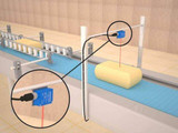 Miniature Ecolab-certified photoelectric sensor detects presence of cheese portions in high-volume food processing	