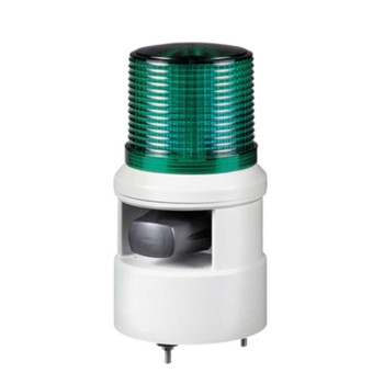 Steady / Flashing Warning Light with Siren 24 VDC, Green
