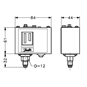 Pressure Switch SPDT, low pressure - KP1 schematic