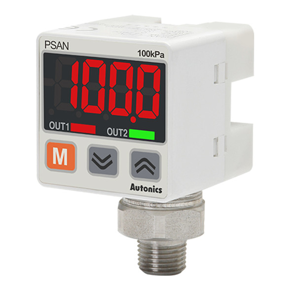 Pressure Sensor with display 0 to 100 KPa, PNP, 0-5 V, NPT 1/8