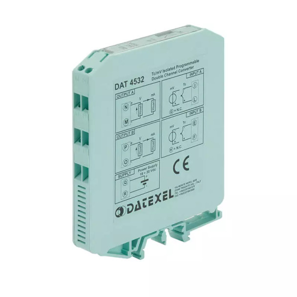 Datexel Signal Converter, Isolated, double channel converter for PTCNTCPot - DAT4532-C