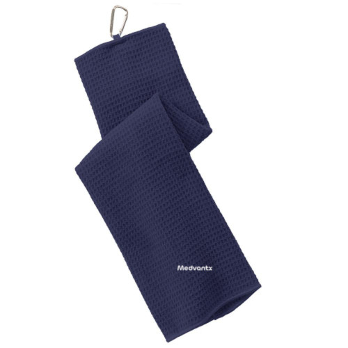 Embroidered Waffle Microfiber Golf Towel-Medvantx