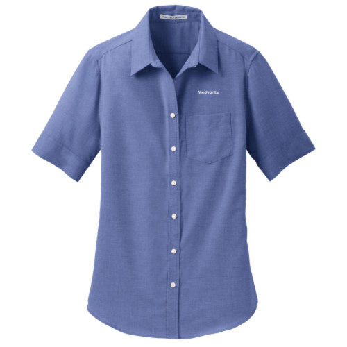 Ladies Short Sleeve SuperPro Oxford Shirt-Medvantx