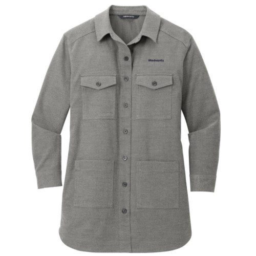 Womens Long Sleeve Twill Overshirt-Medvantx