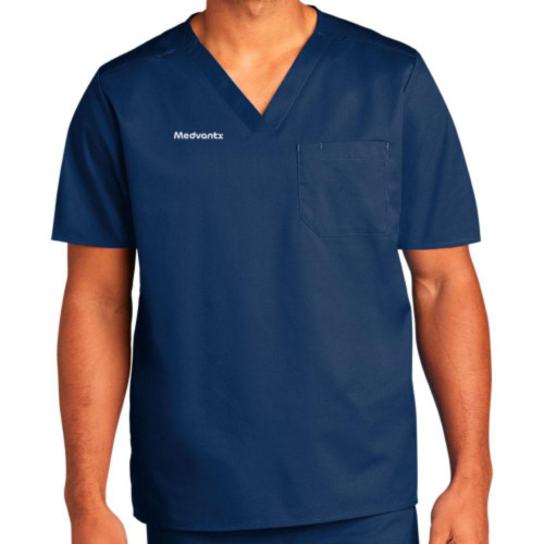 WorkFlex Chest Pocket V-Neck Top-Medvantx