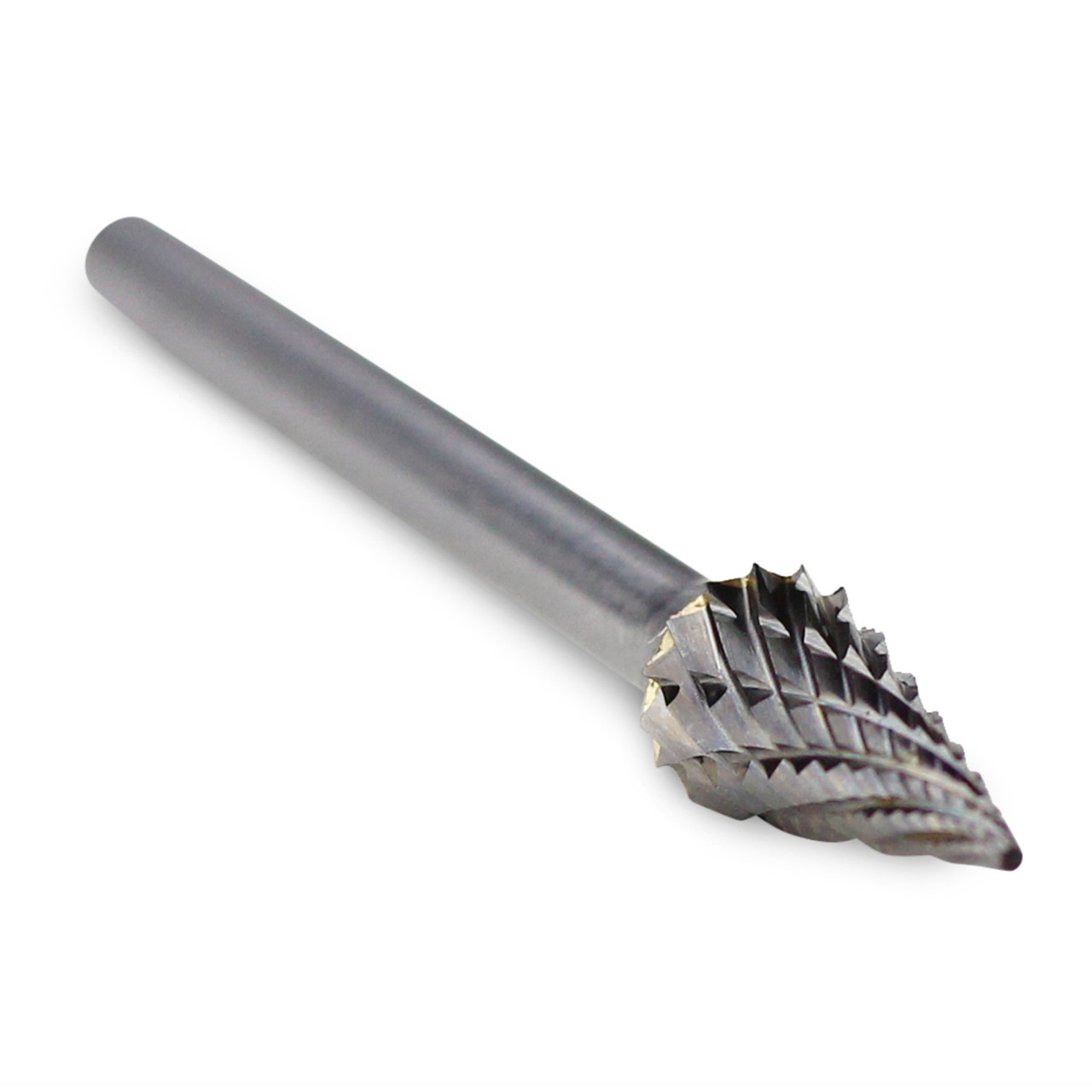 Cone Shape Carbide Burr, Double Cut - 1/8