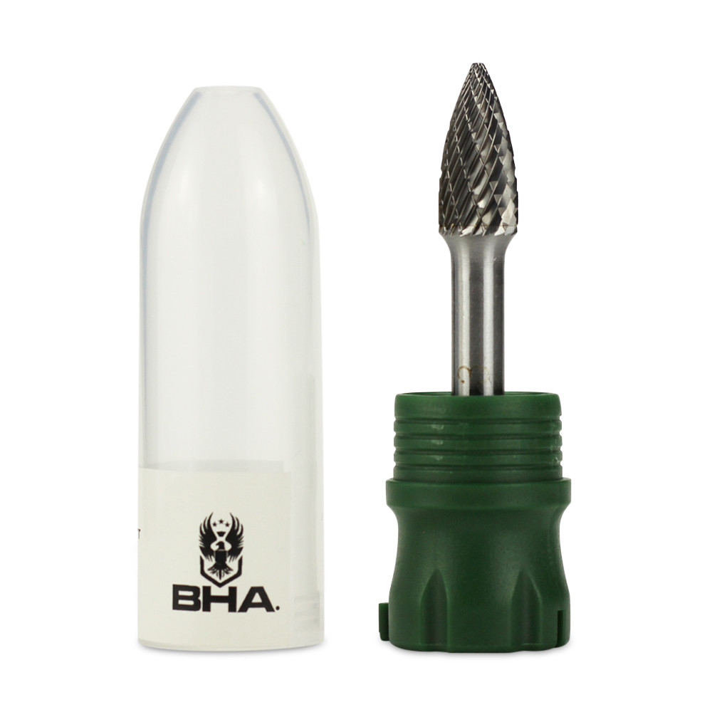 Double Cut Carbide Burrs – Tree Shape Radius End – 1/4″ Shank - P&N Tools