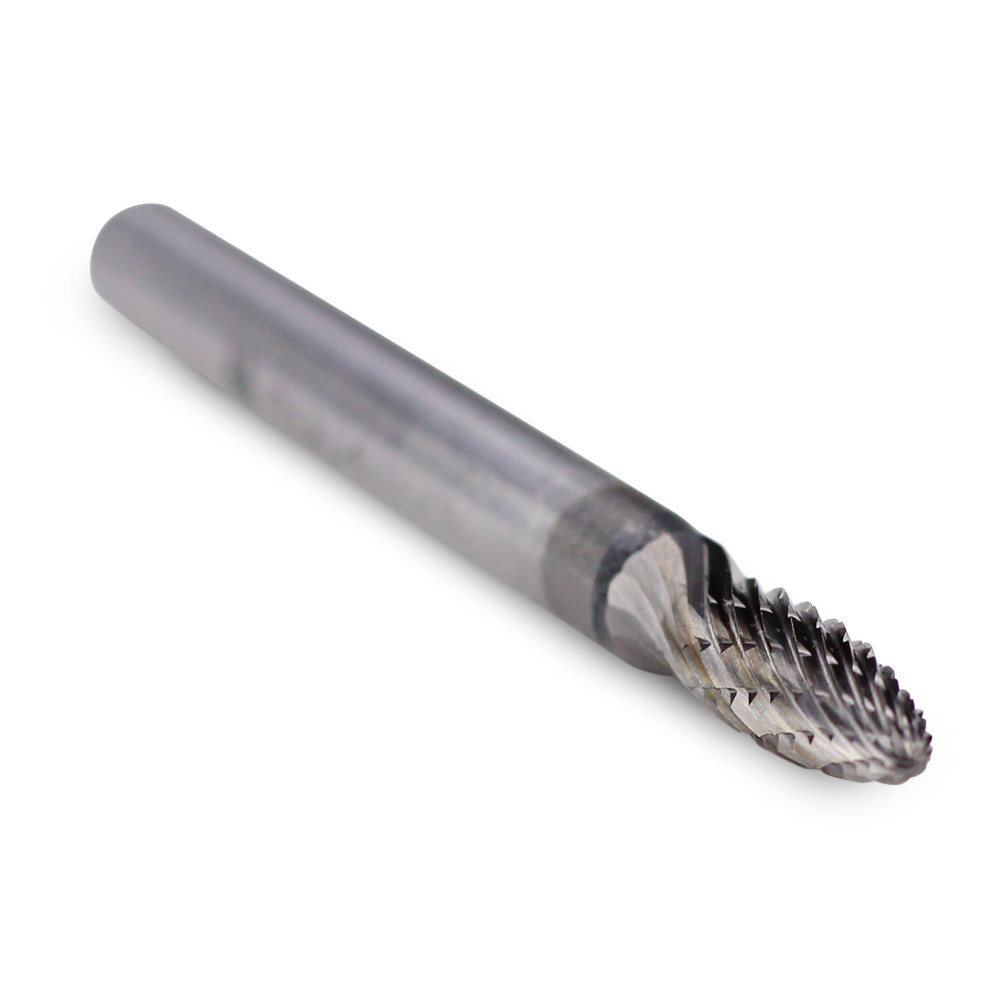 のり burningso Flame Shape Tungsten Carbide Burr, Double Cut - 1/4