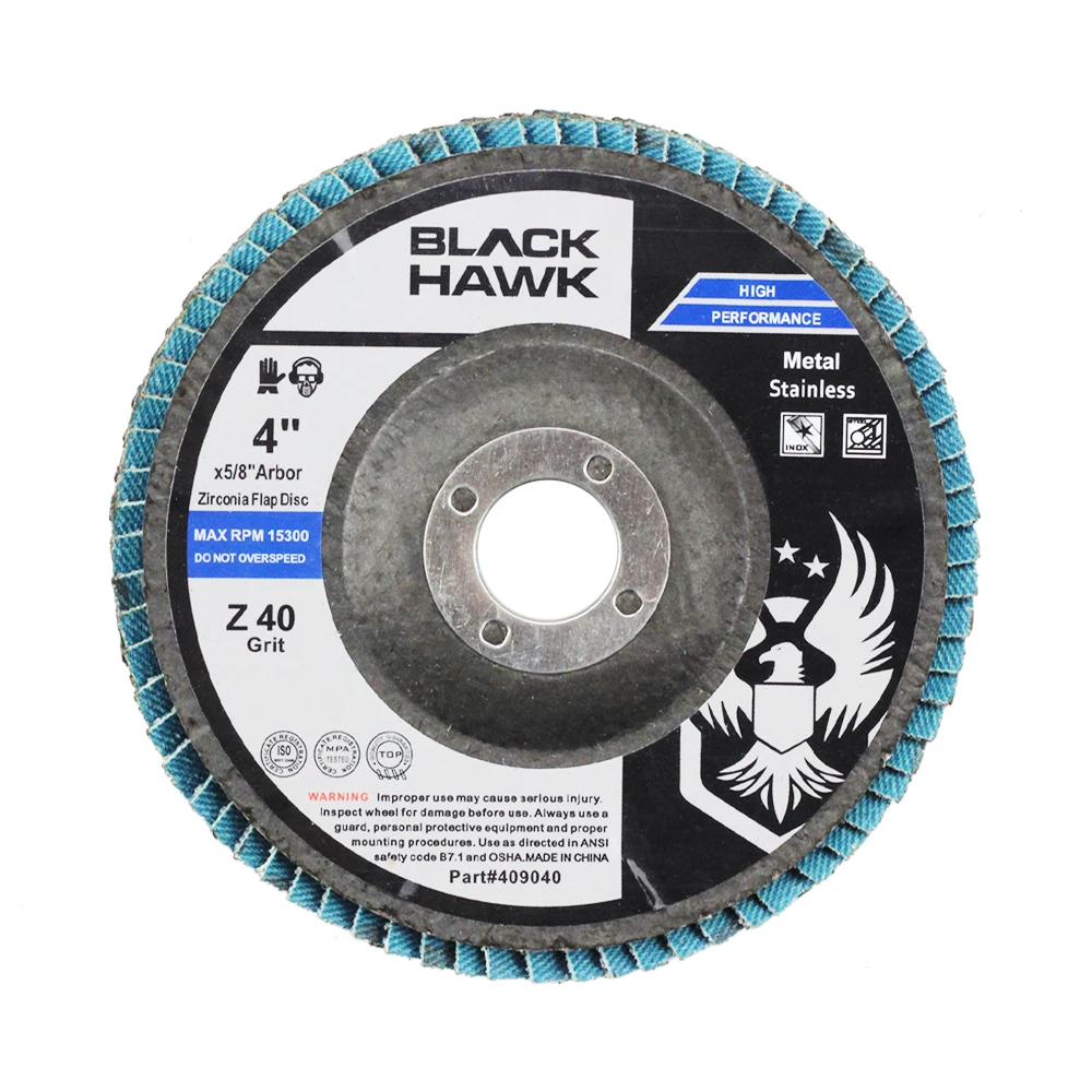 10-Pack 4" Zirconia Flap Discs, 5/8" Arbor, 80 Grit - Premium Grinding Wheels For Metal (Cal Hawk)