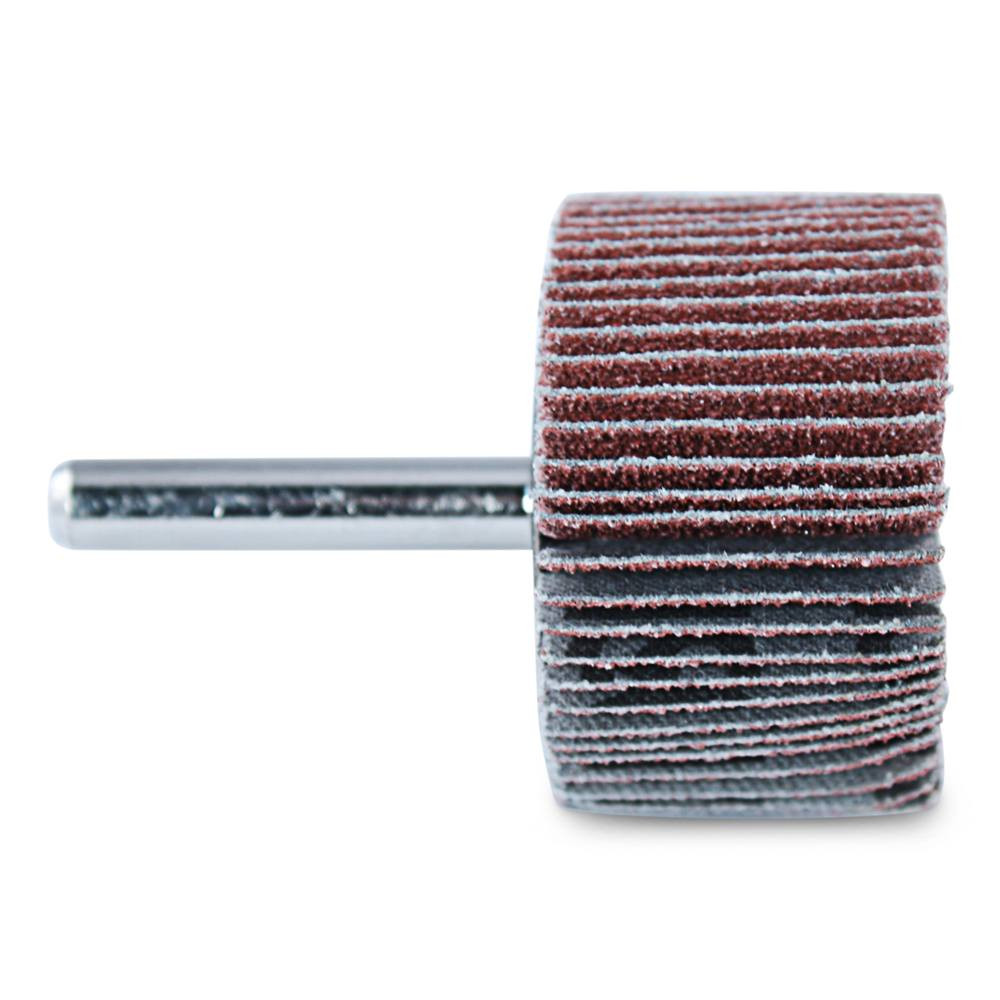 1 1/2 X 1 X 1/4 Mounted Flap Wheel | 40 Grit Aluminum Oxide | LVA