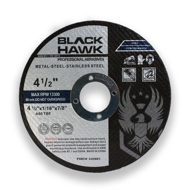 Black Hawk 25 Dischi Da Taglio T27 Per Metallo E Acciaio Inox - Dimensioni 12,7 Cm X 0,045 Cm X 2,22 Cm Foro - Ultra Sottili Con Doppia Rete In Fibra Di Vetro