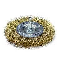 Value Collection Cup Brush: 2-3/4 Dia, 0.008 Wire Dia, Brass, Crimped - 7/8 Trim Length, 8,500 Max RPM | Part #3107006320