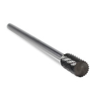 CBSA-5DL Long reach double cut carbide rotary burr, cylinder shape 1/4 inch shank