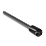 CBSB-5DL Long reach double cut carbide rotary burr, cylinder end cut shape 1/4 inch shank