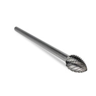 CBSG-5DL Long reach double cut carbide rotary burr, pointed tree shape 1/4 inch shank CBSG-5DL Long reach double cut carbide rotary burr, pointed tree shape 1/4 inch shank