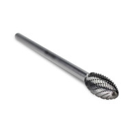 とぼ Cylinder Shape Tungsten Carbide Burr, Double Cut - Long 1/4