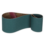 3x24 Zirconia Sanding Belt, green, flexible, brown backing, coiled