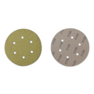 6 inch 6 hole hook and loop sanding disc, front and back