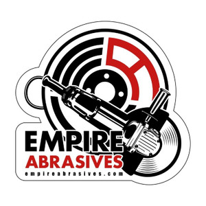 Empire Abrasives logo and angle grinder sticker