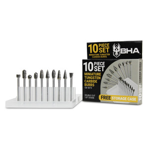 BHA Double Cut Mini Carbide Burr Set, 1/8" Shank