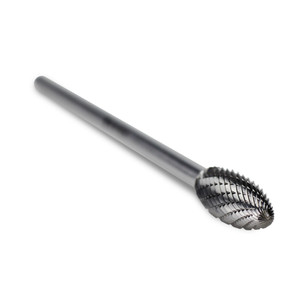 Flame Shape Tungsten Carbide Burr, Double Cut - Long1/4