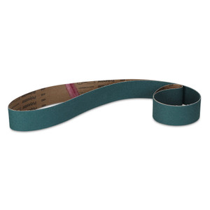 2" x 72" Zirconia Pipe Sanding Belt, green abrasive surface with tan polyester backing