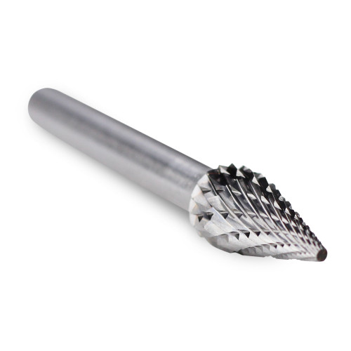 SM-4 pointed cone shape carbide burr 1/4" shank