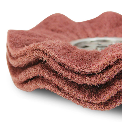 Professional 10-inch satin finish airway buffing wheel for aggressive surface conditioning and prep work