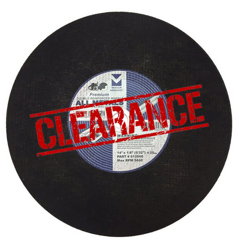 CLEARANCE 14” x 1/8” x 1" High Speed Gas Saw Wheel
