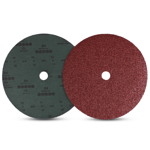 Benchmark Abrasives 25-Pack 4.5" Resin Fiber Sanding Grinding Discs – Aluminum Oxide 24 Grit – 7/8" Arbor – Professional Grade