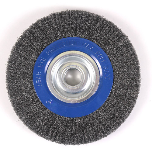 Heavy-duty 12-inch carbon steel crimped wire wheel for industrial pedestal grinders
