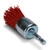 Red 1-inch medium-grit nylon end brush for polishing and surface finishing