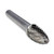 SF-3 rounded tree tungsten carbide double cut burr, 1/4" shank, for contouring.
