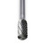 cylinder end cut shape burr head  6" long shank double cut tungsten carbide burr CBSB-3DL