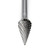 cone shape burr head  6" long shank double cut tungsten carbide burr CBSM-5DL