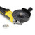 Resin fiber disc backing pad attached to angle grinder, showcasing the centered lock nut.