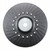 Top view of a 7-inch resin fiber disc backing pad with rigid polypropylene construction and spiral cooling ribs