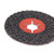 Textured 4-1/2" silicon carbide semi-flexible disc with red backing & 7/8" slotted arbor hole.