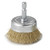 2" brass crimped wire cup brush with 1/4" hex shank