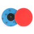 Two 3" 80 grit ceramic quick change discs, blue Type R backing & red abrasive surface.