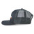 Black Empire Abrasives snapback trucker hat, side view with mesh back and embroidered logo.