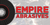 Graphic artwork for Empire Abrasives promotional banner featuring signature flap disc logo and welding sparks background