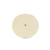 Full, top-down view of 6 inch sewn once loose buffing wheel muslin cotton 20 ply, showing the center arbor hole and the unsewn, loose edge